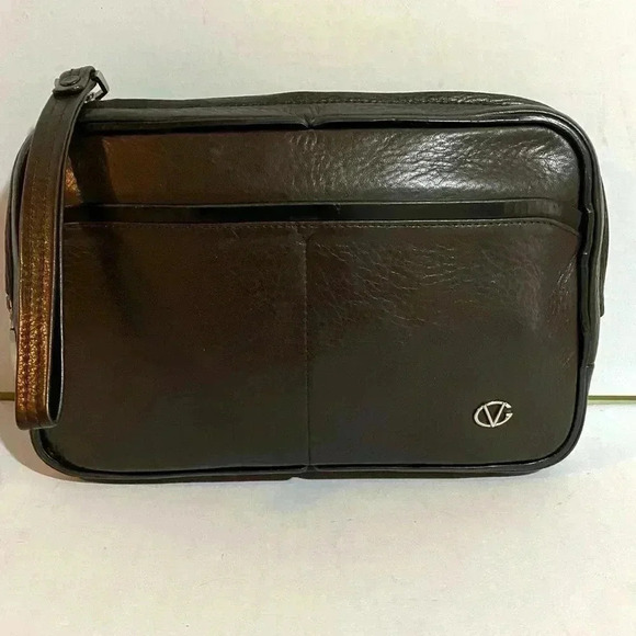 Glovanni Valentino unisex vintage brown leather wristlet clutch bag - Picture 12 of 14